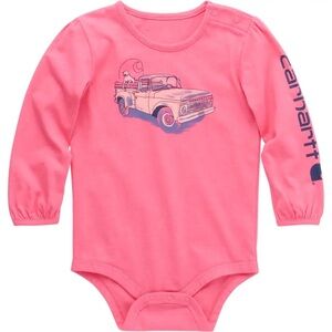 Carhartt Infant Long-Sleeve "Old Truck" Graphic Bodysuit, Pink Lemonade Heather